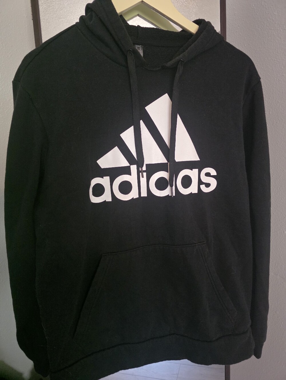 adidas Black Hoodie with White Trefoil Logo